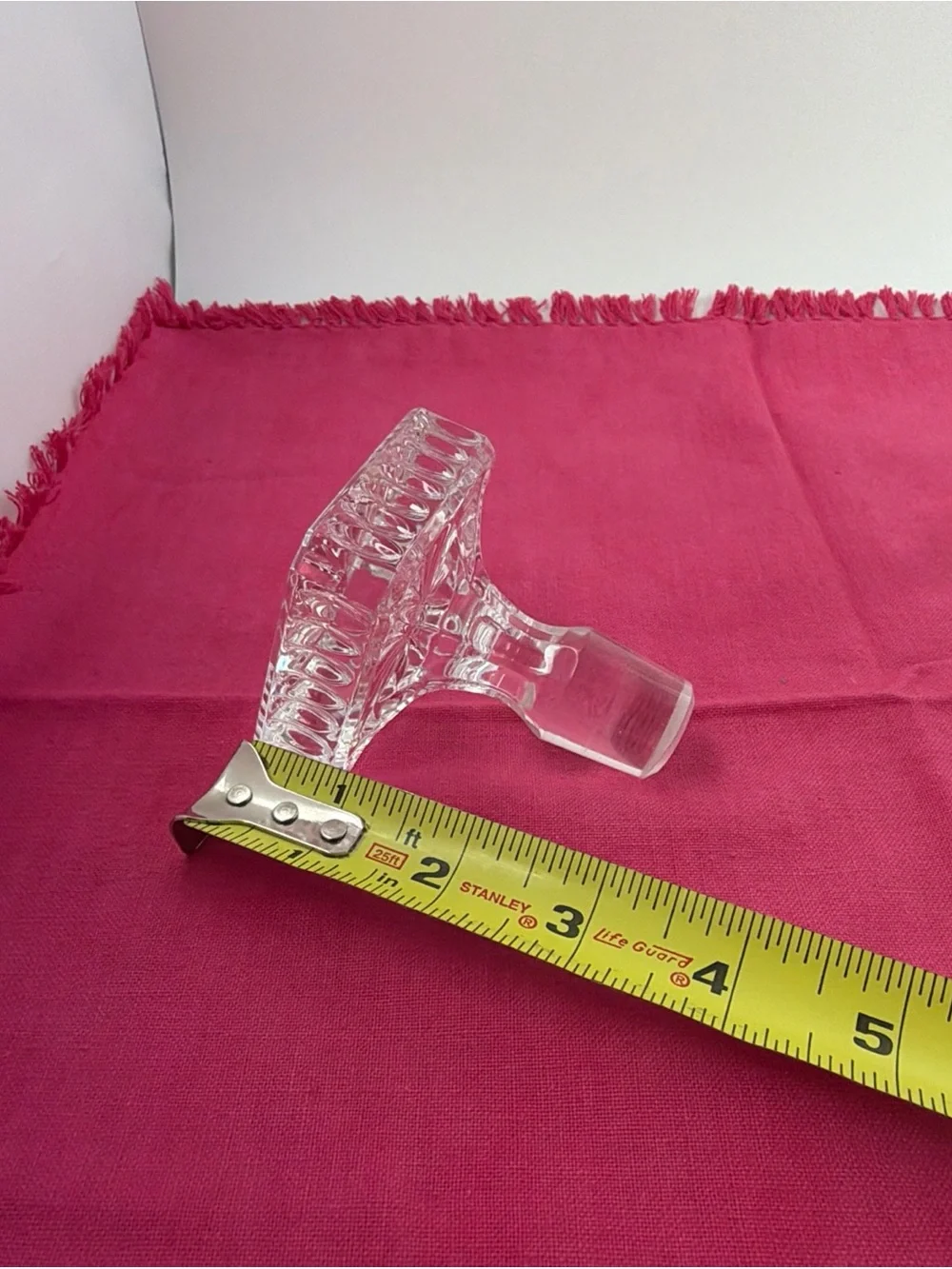 Vintage Clear Cut Crystal Pinwheel Square Decanter with Stopper